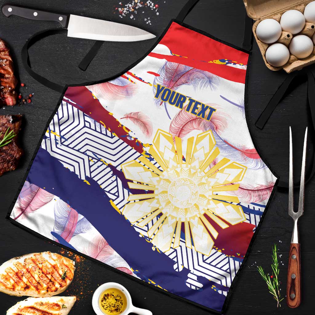 Philippines Sun Tattoo Apron Feathers Filipinas Grunge Style White