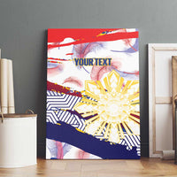 Philippines Sun Tattoo Canvas Wall Art Feathers Filipinas Grunge Style White