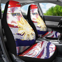 Philippines Sun Tattoo Car Seat Cover Feathers Filipinas Grunge Style White LT14 - Polynesian Pride