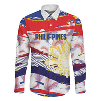 Philippines Sun Tattoo Family Matching Off Shoulder Maxi Dress and Hawaiian Shirt Feathers Filipinas Grunge Style White