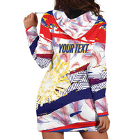Philippines Sun Tattoo Hoodie Dress Feathers Filipinas Grunge Style White