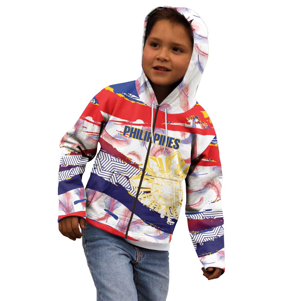 Philippines Sun Tattoo Kid Hoodie Feathers Filipinas Grunge Style White