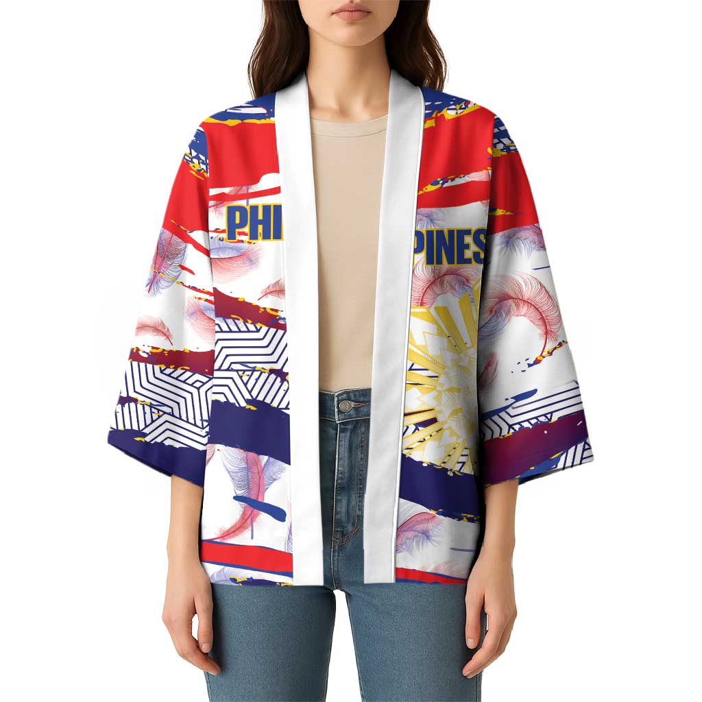 Philippines Sun Tattoo Kimono Feathers Filipinas Grunge Style White
