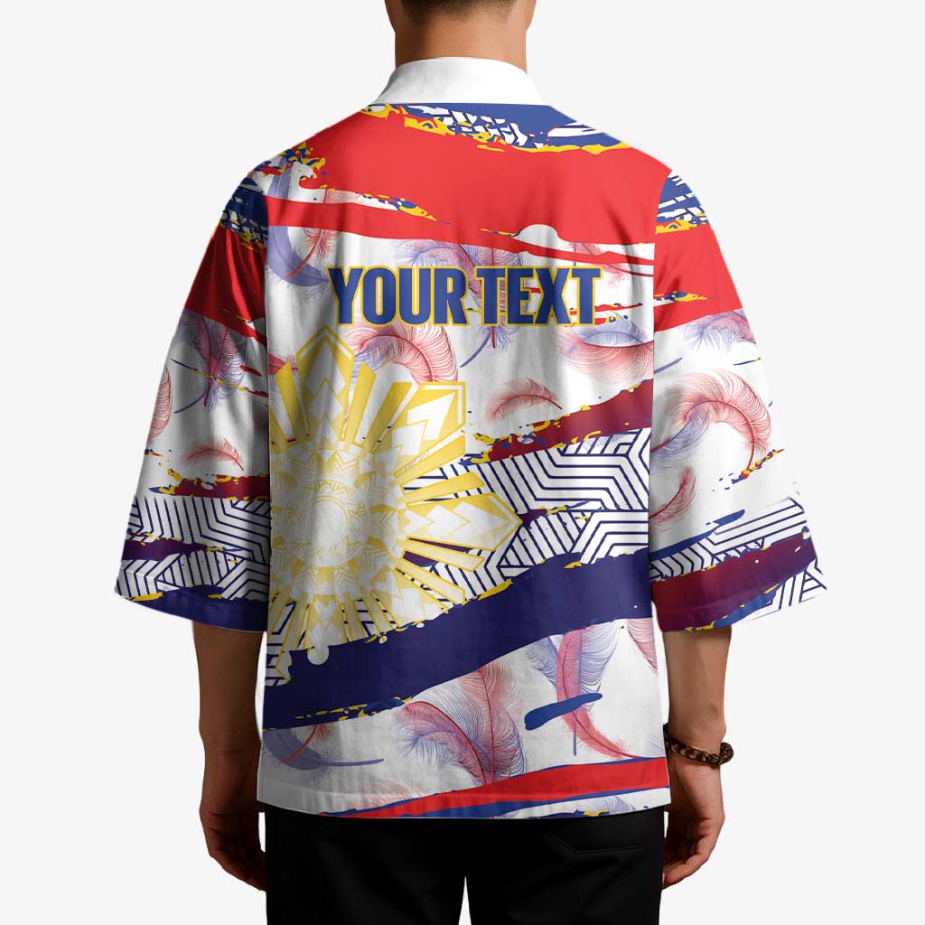 Philippines Sun Tattoo Kimono Feathers Filipinas Grunge Style White