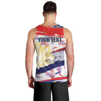 Philippines Sun Tattoo Men Tank Top Feathers Filipinas Grunge Style White LT14 - Polynesian Pride
