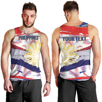 Philippines Sun Tattoo Men Tank Top Feathers Filipinas Grunge Style White LT14 - Polynesian Pride