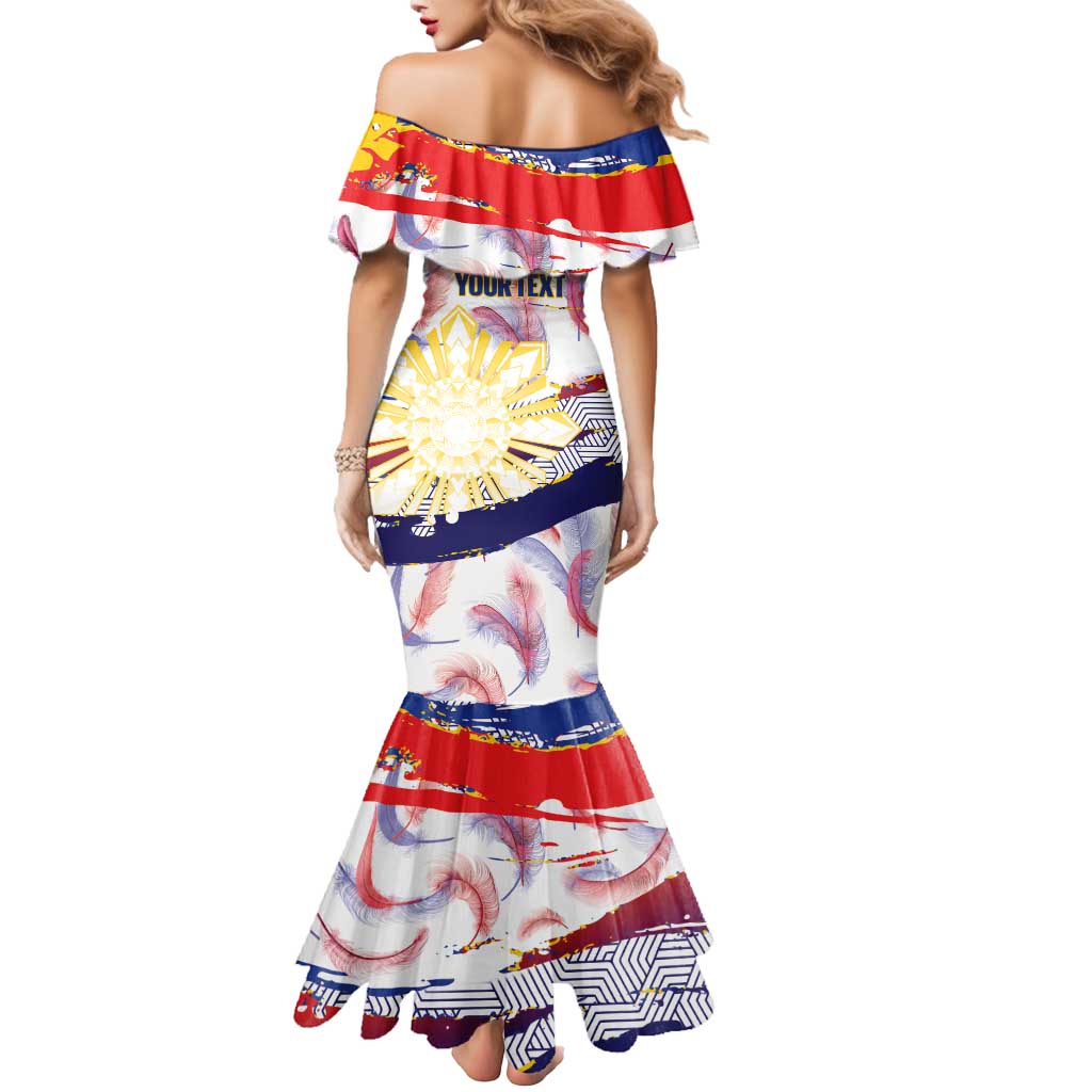 Philippines Sun Tattoo Mermaid Dress Feathers Filipinas Grunge Style White LT14 - Polynesian Pride