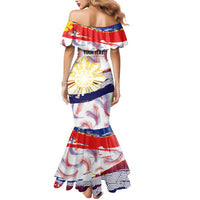 Philippines Sun Tattoo Mermaid Dress Feathers Filipinas Grunge Style White LT14 - Polynesian Pride
