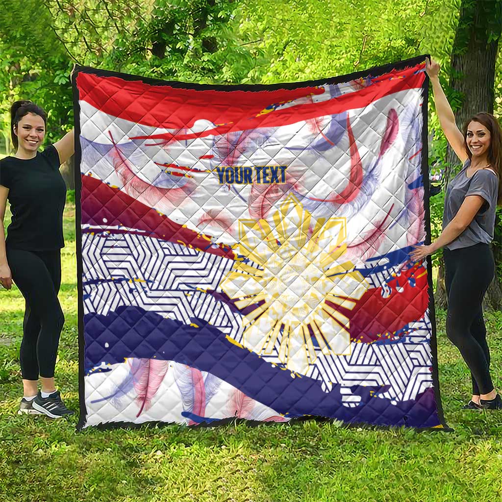 Philippines Sun Tattoo Quilt Feathers Filipinas Grunge Style White