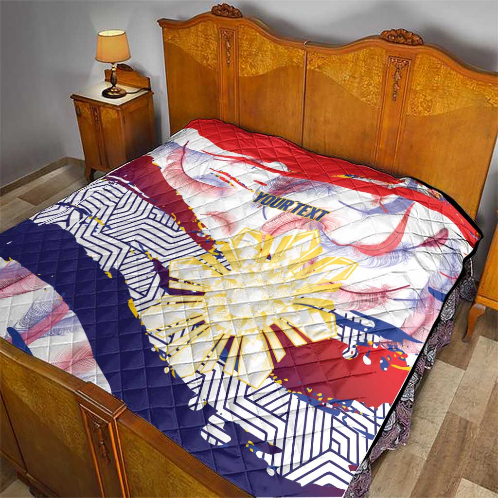 Philippines Sun Tattoo Quilt Feathers Filipinas Grunge Style White