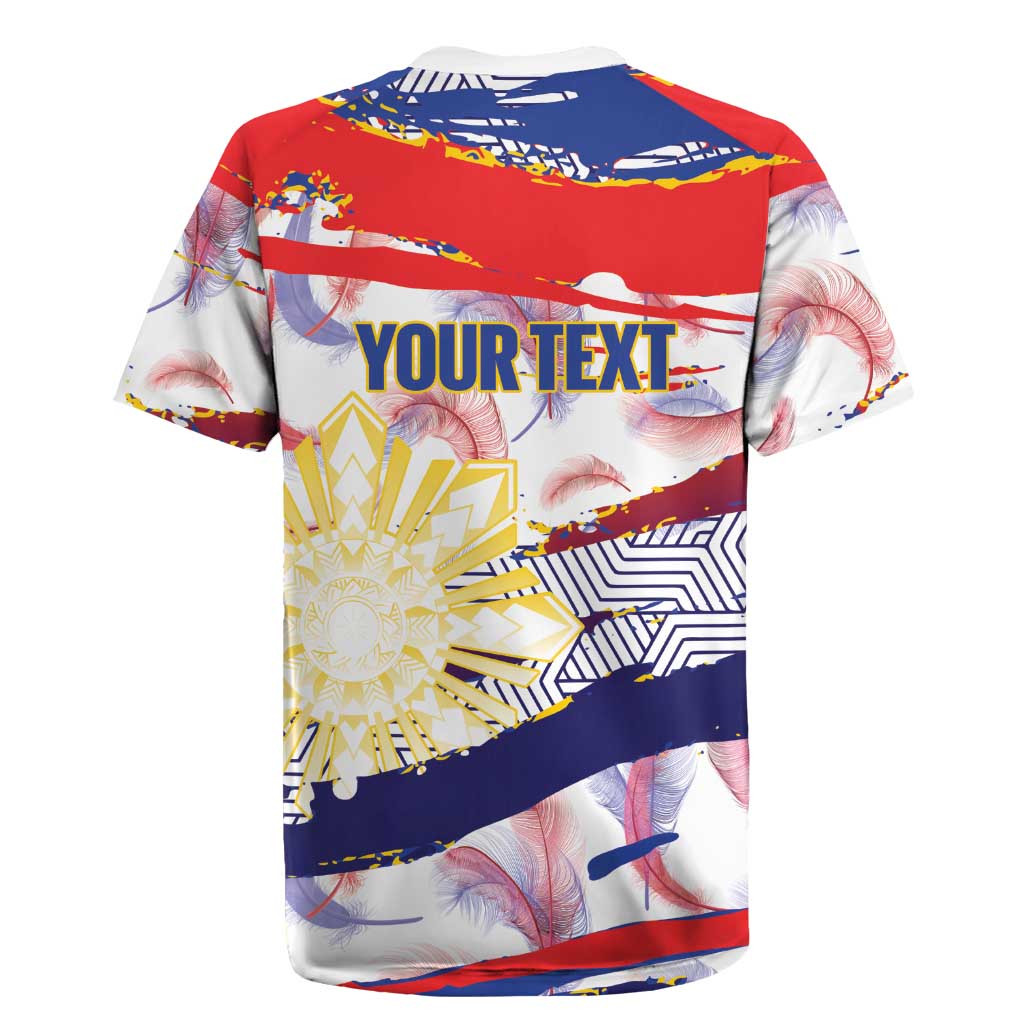 Philippines Sun Tattoo Rugby Jersey Feathers Filipinas Grunge Style White