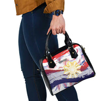 Philippines Sun Tattoo Shoulder Handbag Feathers Filipinas Grunge Style White