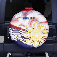 Philippines Sun Tattoo Spare Tire Cover Feathers Filipinas Grunge Style White