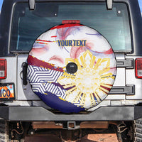 Philippines Sun Tattoo Spare Tire Cover Feathers Filipinas Grunge Style White