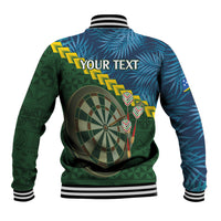 Personalised Solomon Islands Darts Baseball Jacket Tropical Leaves Melanesian Pattern