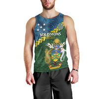 Personalised Solomon Islands Darts Men Tank Top Tropical Leaves Melanesian Pattern