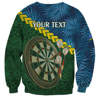 Personalised Solomon Islands Darts Sweatshirt Tropical Leaves Melanesian Pattern