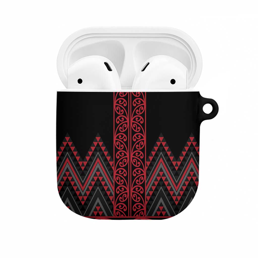 Red Aotearoa Mangopare Kowhaiwhai Niho Taniwha AirPods Case Maori New Zealand - Polynesian Pride