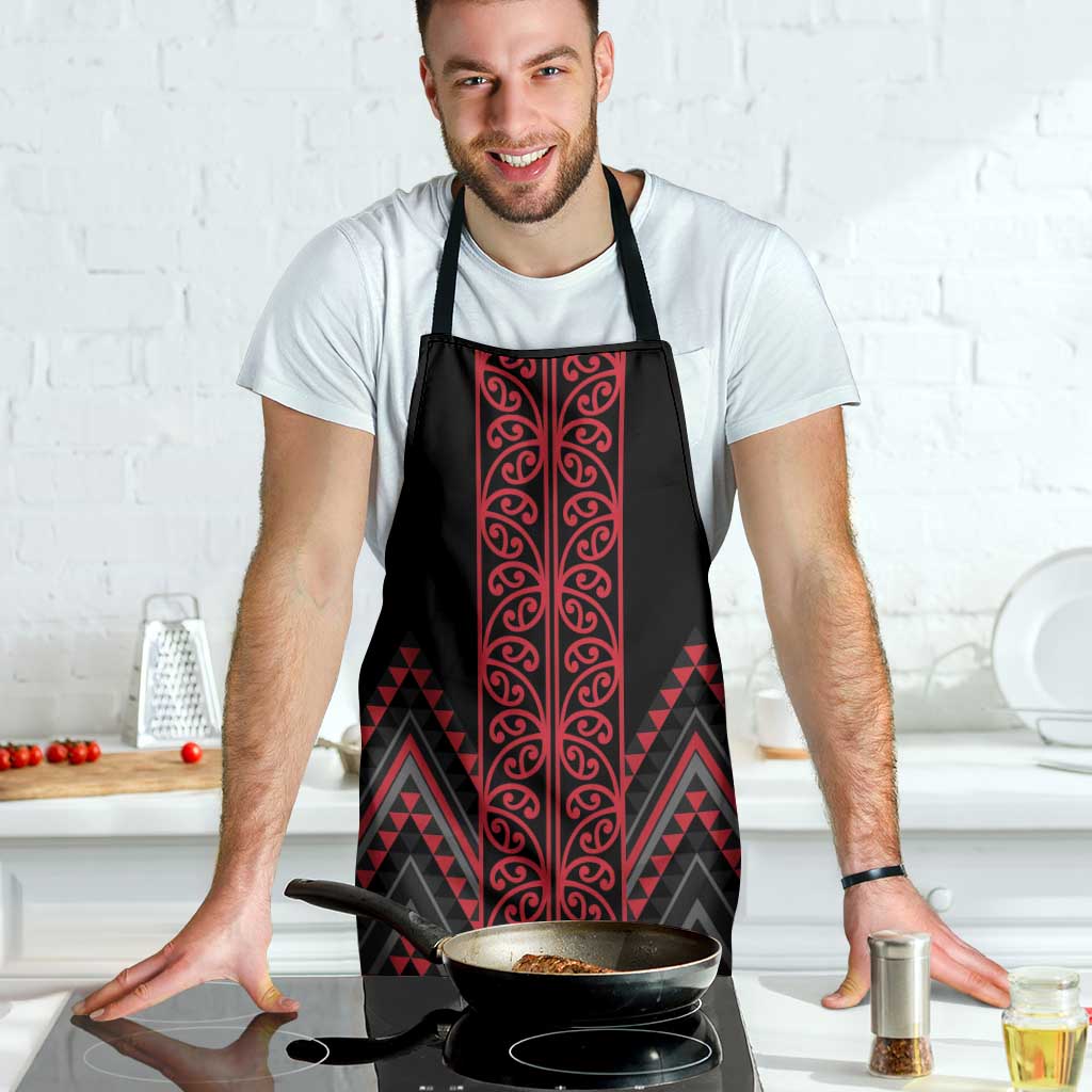 Red Aotearoa Mangopare Kowhaiwhai Niho Taniwha Apron Maori New Zealand - Polynesian Pride