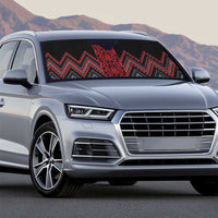 Red Aotearoa Mangopare Kowhaiwhai Niho Taniwha Auto Sun Shade Maori New Zealand - Polynesian Pride