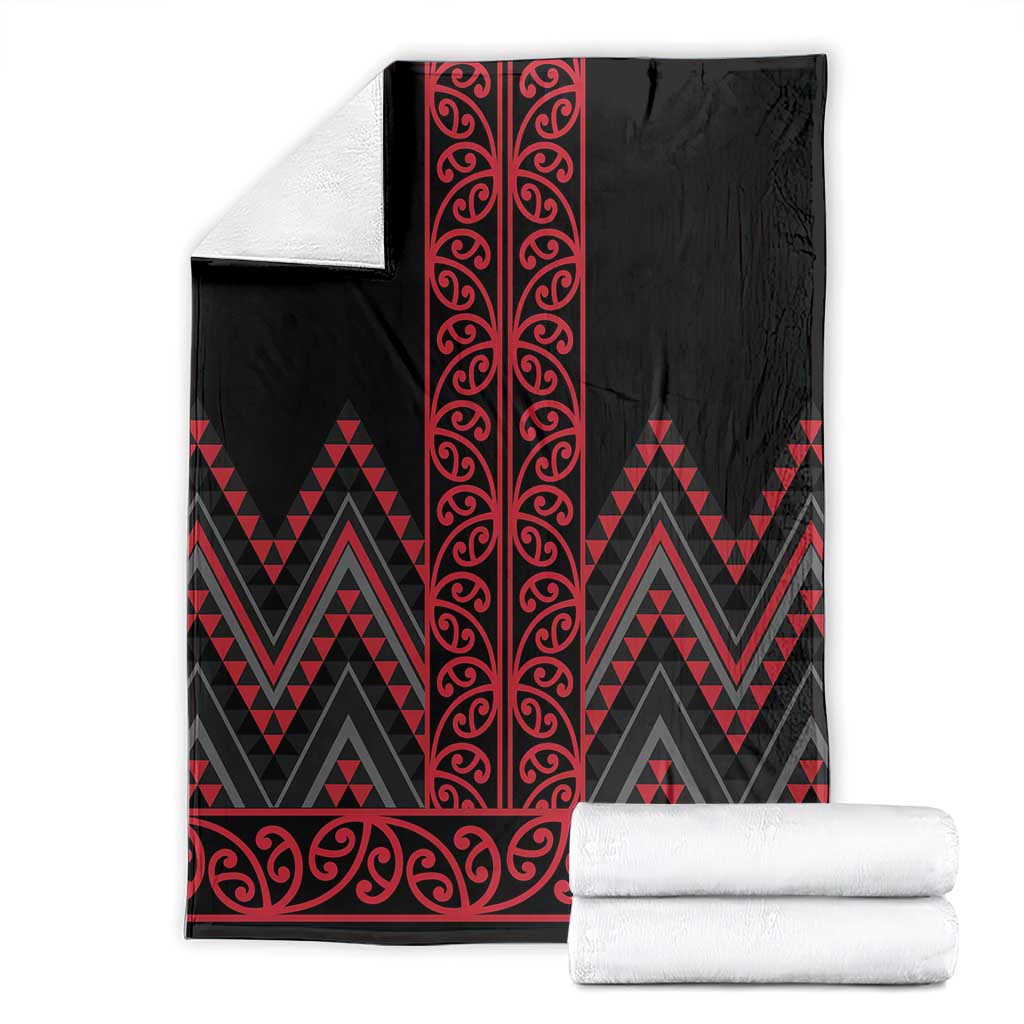 Red Aotearoa Mangopare Kowhaiwhai and Niho Taniwha Blanket Maori New Zealand