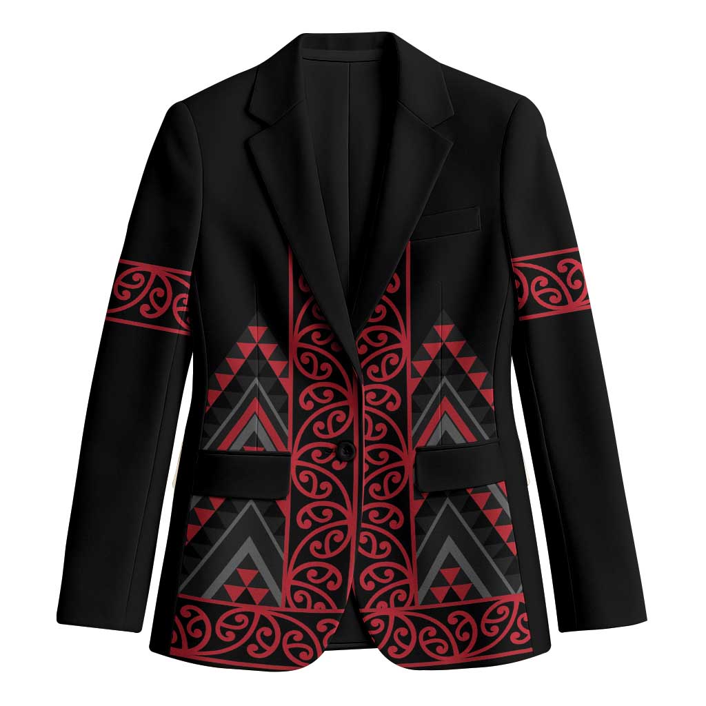 Red Aotearoa Mangopare Kowhaiwhai Niho Taniwha Blazer Maori New Zealand - Polynesian Pride