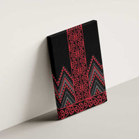 Red Aotearoa Mangopare Kowhaiwhai and Niho Taniwha Canvas Wall Art Maori New Zealand