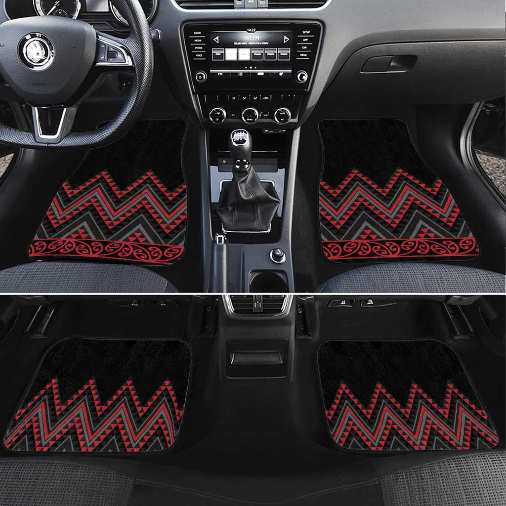Red Aotearoa Mangopare Kowhaiwhai and Niho Taniwha Car Mats Maori New Zealand