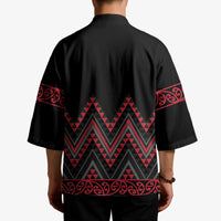 Red Aotearoa Mangopare Kowhaiwhai Niho Taniwha Kimono Maori New Zealand - Polynesian Pride