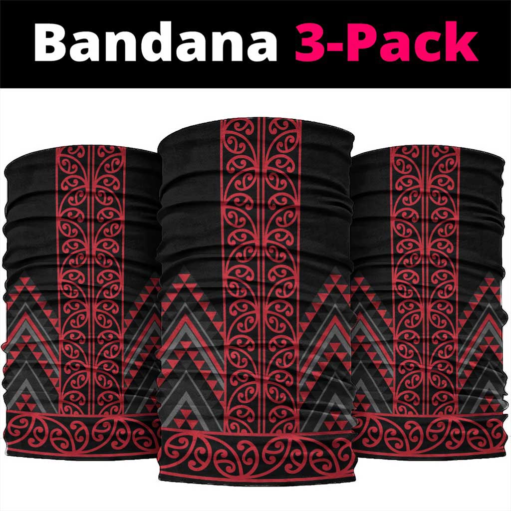 Red Aotearoa Mangopare Kowhaiwhai Niho Taniwha Neck Gaiter Maori New Zealand - Polynesian Pride
