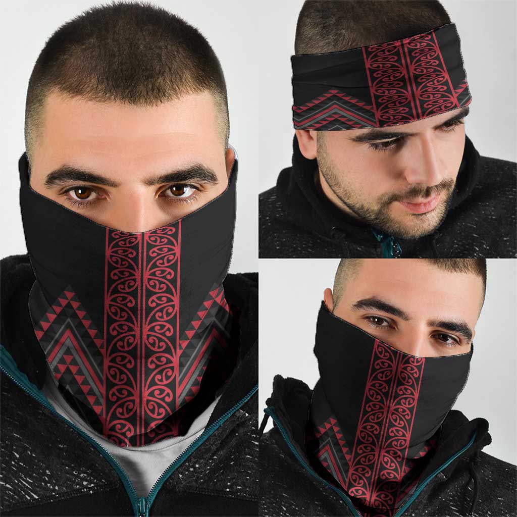 Red Aotearoa Mangopare Kowhaiwhai Niho Taniwha Neck Gaiter Maori New Zealand - Polynesian Pride