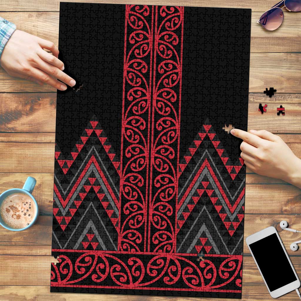 Red Aotearoa Mangopare Kowhaiwhai Niho Taniwha Puzzle Maori New Zealand - Polynesian Pride