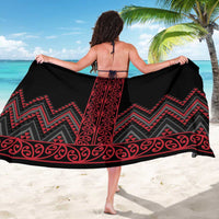 Red Aotearoa Mangopare Kowhaiwhai and Niho Taniwha Sarong Maori New Zealand
