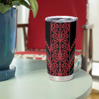 Red Aotearoa Mangopare Kowhaiwhai and Niho Taniwha Tumbler Cup Maori New Zealand
