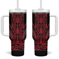 Red Aotearoa Mangopare Kowhaiwhai and Niho Taniwha Tumbler With Handle Maori New Zealand