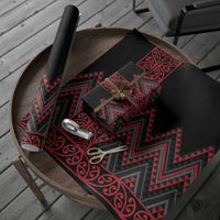Red Aotearoa Mangopare Kowhaiwhai and Niho Taniwha Wrapping Paper Maori New Zealand - Polynesian Pride