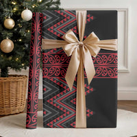 Red Aotearoa Mangopare Kowhaiwhai and Niho Taniwha Wrapping Paper Maori New Zealand - Polynesian Pride