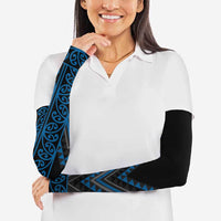 Blue Aotearoa Mangopare Kowhaiwhai Niho Taniwha Arm Sleeves Maori New Zealand - Polynesian Pride