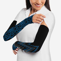 Blue Aotearoa Mangopare Kowhaiwhai Niho Taniwha Arm Sleeves Maori New Zealand - Polynesian Pride