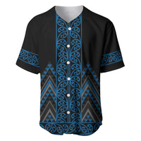 Blue Aotearoa Mangopare Kowhaiwhai and Niho Taniwha Baseball Jersey Maori New Zealand