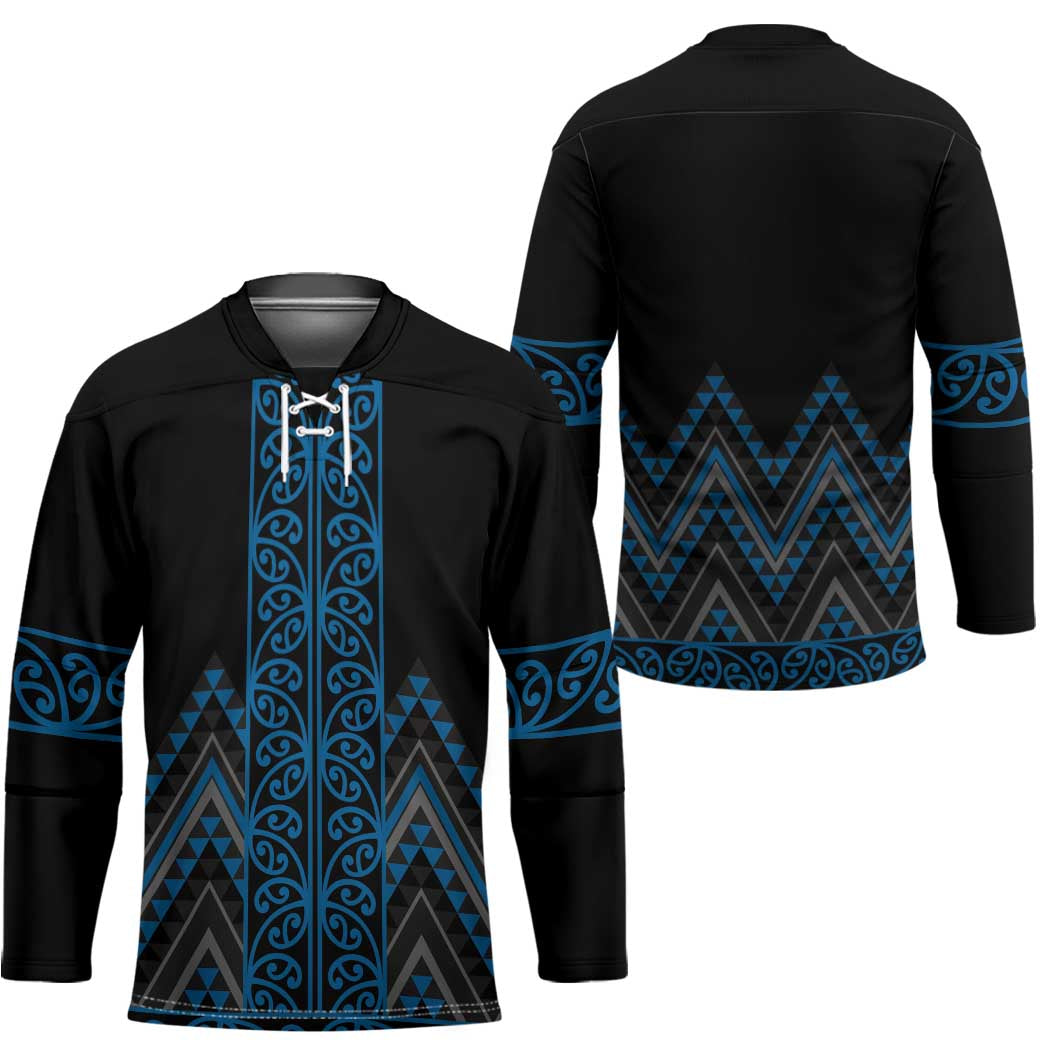 Blue Aotearoa Mangopare Kowhaiwhai Niho Taniwha Hockey Jersey Maori New Zealand - Polynesian Pride