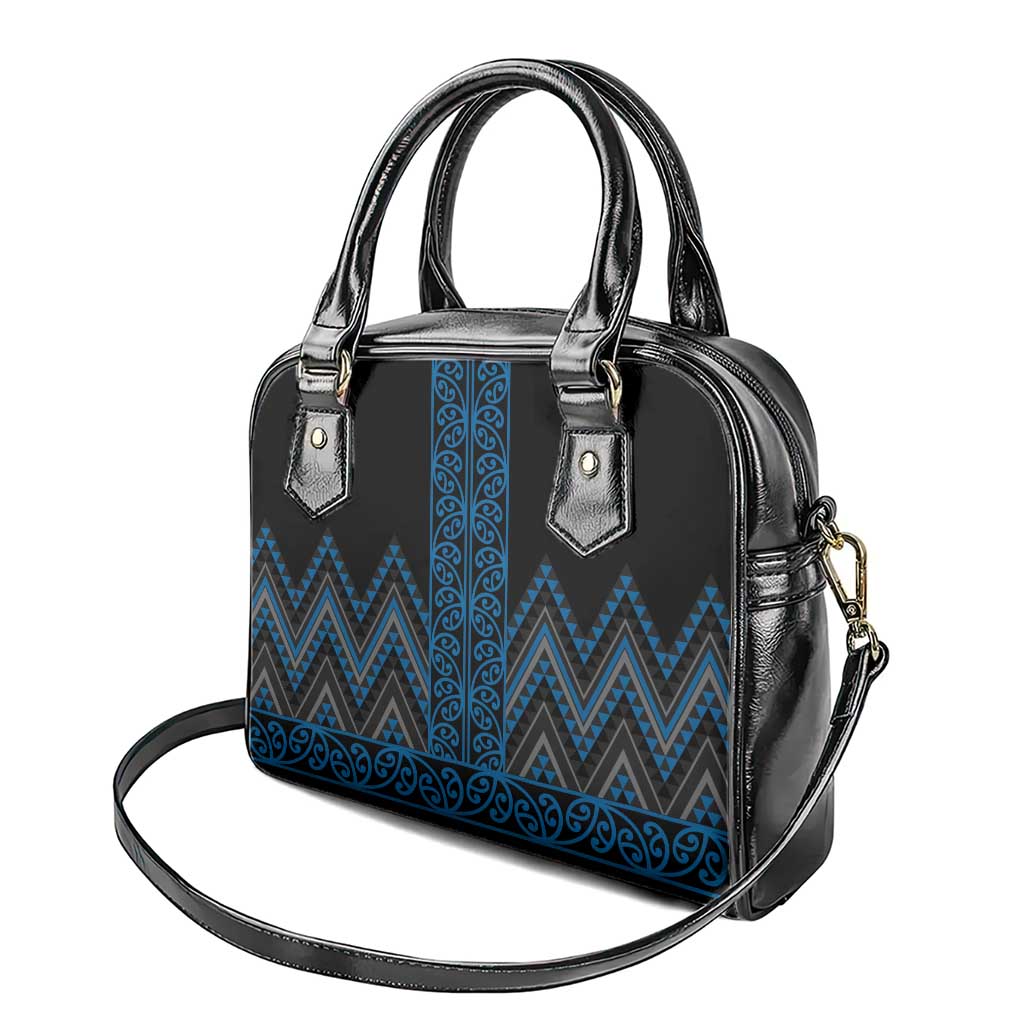 Blue Aotearoa Mangopare Kowhaiwhai and Niho Taniwha Shoulder Handbag Maori New Zealand