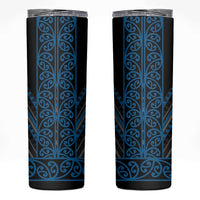 Blue Aotearoa Mangopare Kowhaiwhai and Niho Taniwha Skinny Tumbler Maori New Zealand