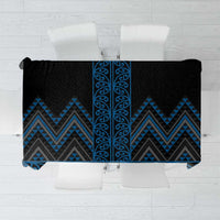 Blue Aotearoa Mangopare Kowhaiwhai and Niho Taniwha Tablecloth Maori New Zealand