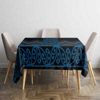 Blue Aotearoa Mangopare Kowhaiwhai and Niho Taniwha Tablecloth Maori New Zealand