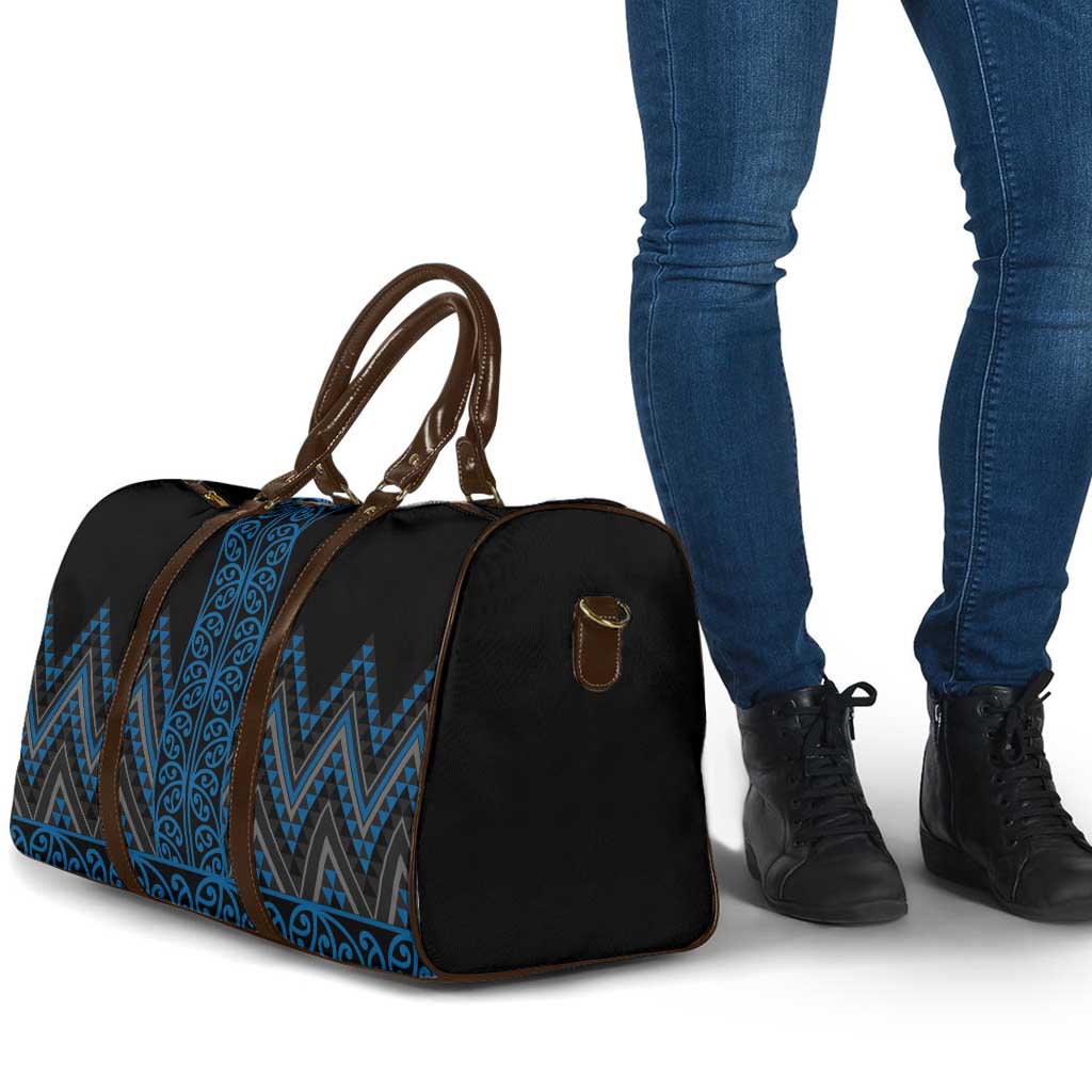 Blue Aotearoa Mangopare Kowhaiwhai Niho Taniwha Travel Bag Maori New Zealand - Polynesian Pride