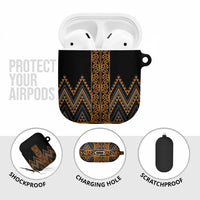 Gold Aotearoa Mangopare Kowhaiwhai Niho Taniwha AirPods Case Maori New Zealand - Polynesian Pride