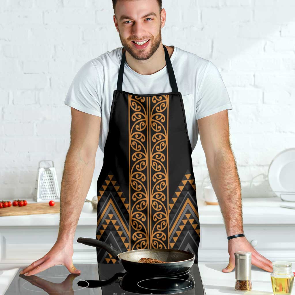 Gold Aotearoa Mangopare Kowhaiwhai Niho Taniwha Apron Maori New Zealand - Polynesian Pride