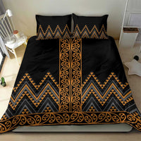 Gold Aotearoa Mangopare Kowhaiwhai and Niho Taniwha Bedding Set Maori New Zealand