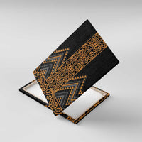 Gold Aotearoa Mangopare Kowhaiwhai and Niho Taniwha Canvas Wall Art Maori New Zealand